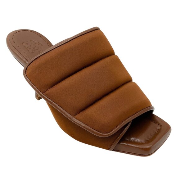Gia Borghini Coffee Brown Selva Quilted Padded Mule Pumps